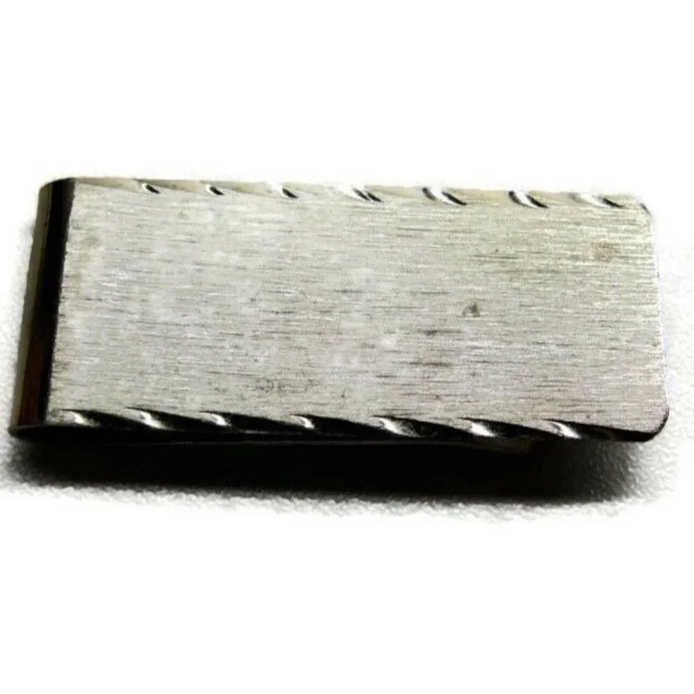 Act II Money Clip Etched Stainless Steel Credit Card Cash Silver Tone Engravable